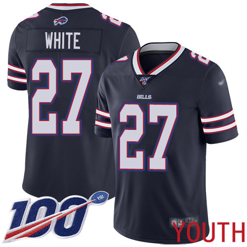 Youth Buffalo Bills #27 Tre Davious White Limited Navy Blue Inverted Legend 100th Season NFL Jersey->youth nfl jersey->Youth Jersey